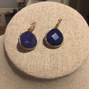 STELLA & DOT GOLD AND BLUE EARRINGS